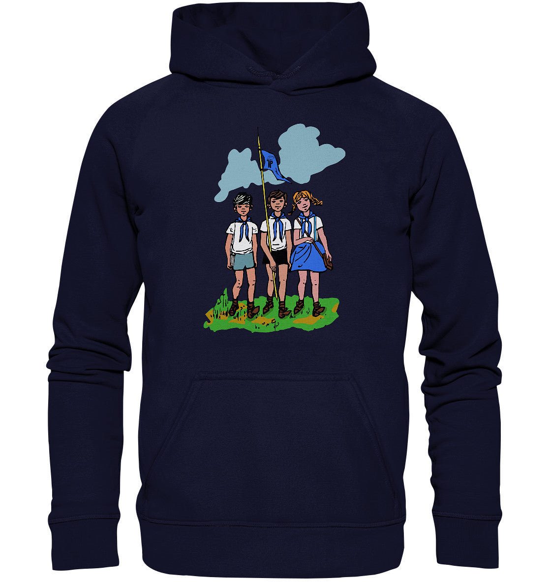 DDR Ostalgie Kapuze / Hoodie Unisex • JUNGE PIONIERE - PIONIERAUSWEIS