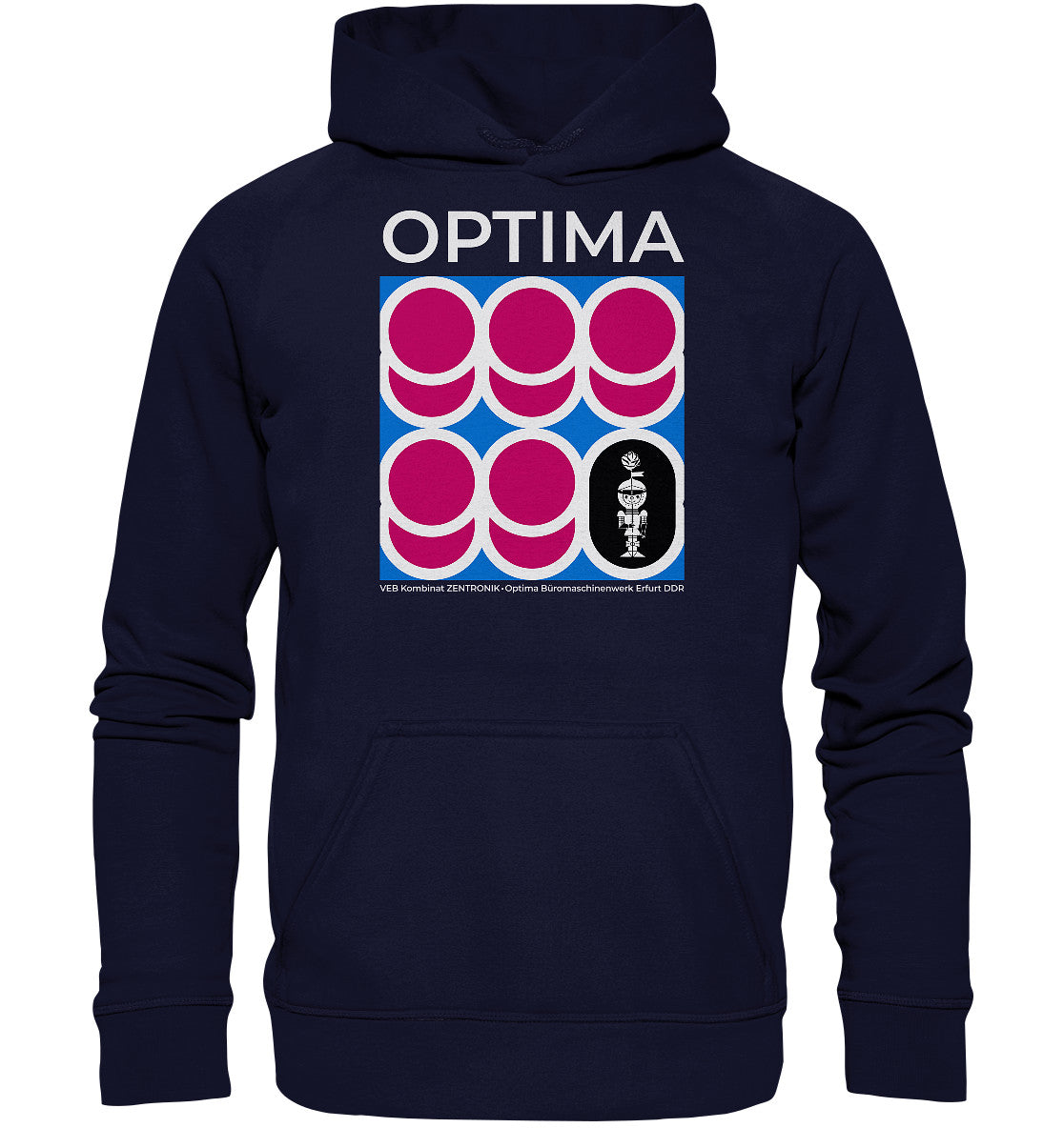 DDR Ostalgie Kapuze / Hoodie Unisex • OPTIMA KOMBINAT ZENTRONIK ERFURT