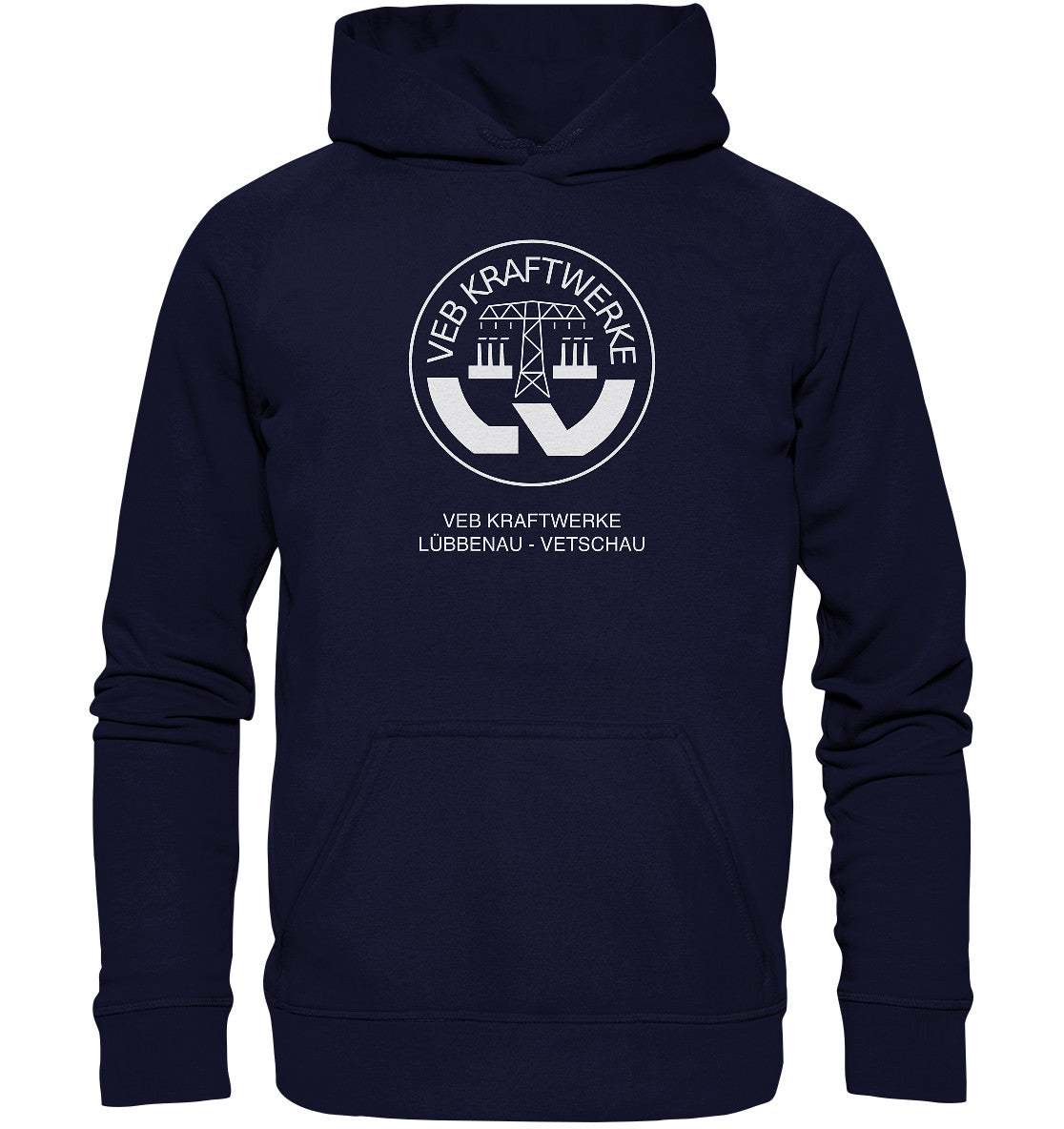 DDR Ostalgie Kapuze / Hoodie Unisex • VEB KRAFTWERKE LÜBBENAU-VETSCHAU
