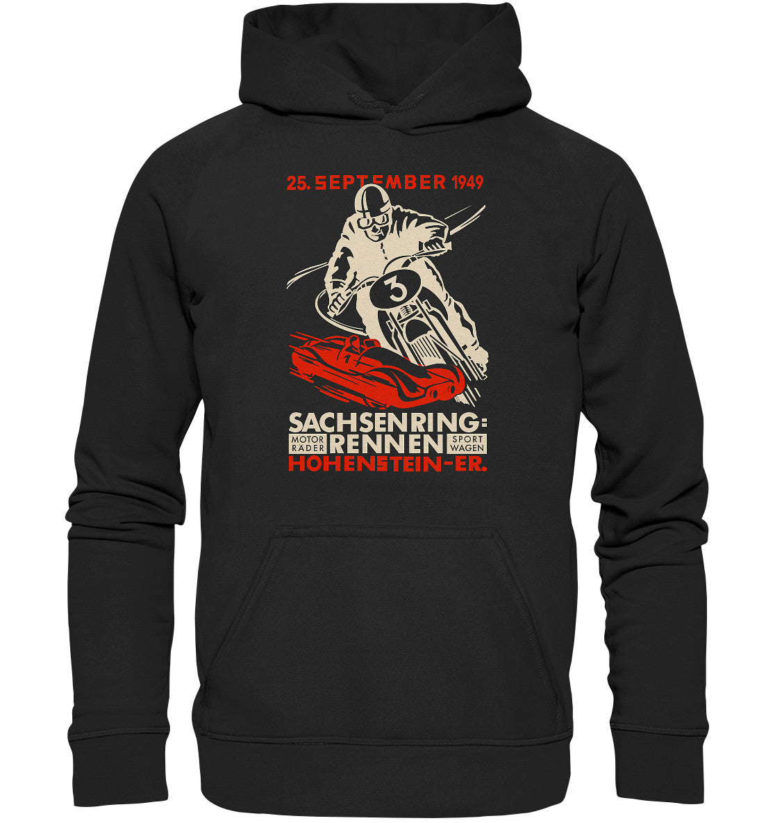 DDR Ostalgie Kapuze / Hoodie Unisex • SACHSENRING-RENNEN 1949