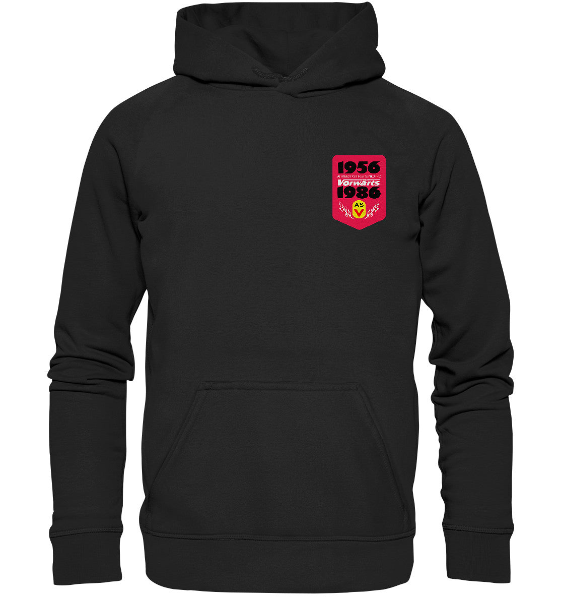 DDR Ostalgie Kapuze / Hoodie Unisex • ARMEESPORTVEREINIGUNG VORWÄRTS 1956-1986, BRUST BADGE