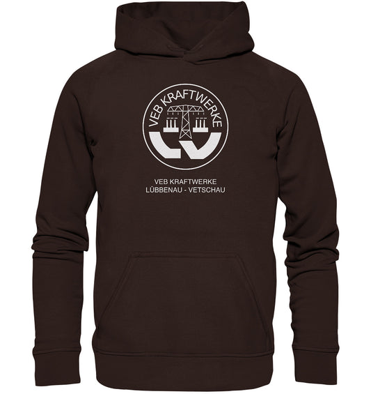 DDR Ostalgie Kapuze / Hoodie Unisex • VEB KRAFTWERKE LÜBBENAU-VETSCHAU