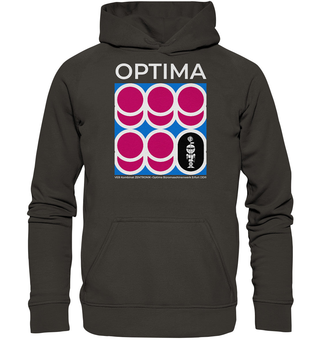 DDR Ostalgie Kapuze / Hoodie Unisex • OPTIMA KOMBINAT ZENTRONIK ERFURT