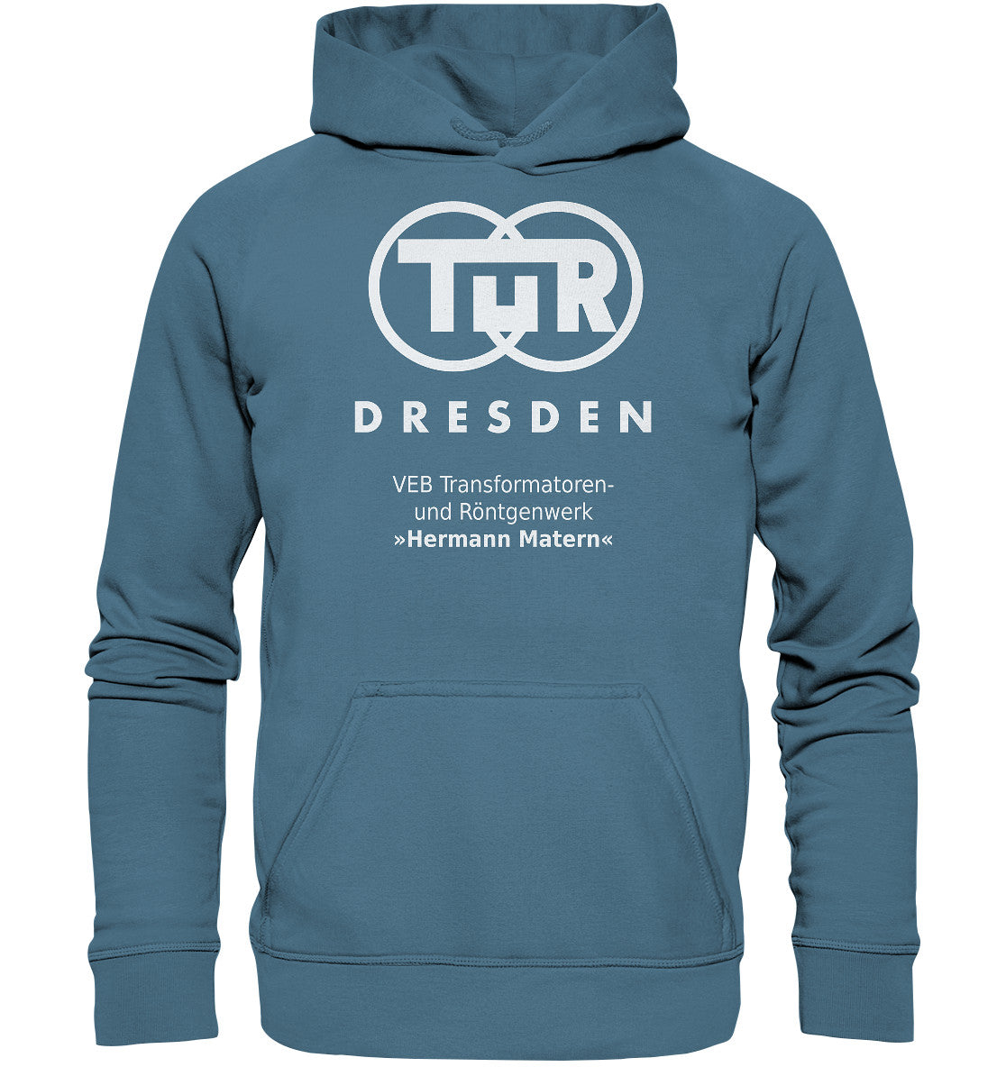 DDR Ostalgie Kapuze / Hoodie Unisex • TUR - VEB TRANSFORMATOREN- UND RÖNTGENWERK DRESDEN