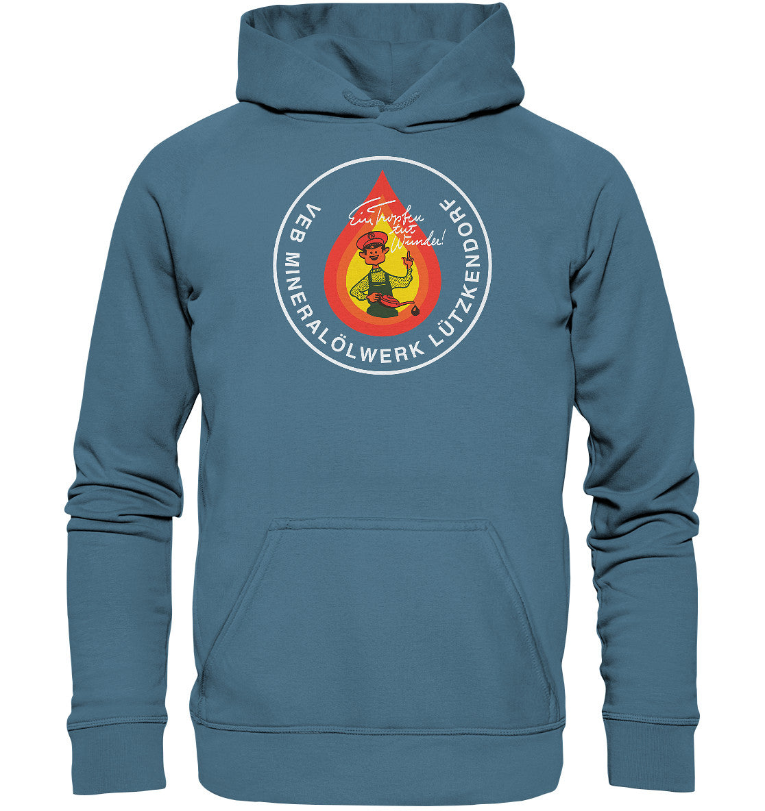 DDR Ostalgie Kapuze / Hoodie Unisex • VEB MINERALÖLWERK LÜTZKENDORF