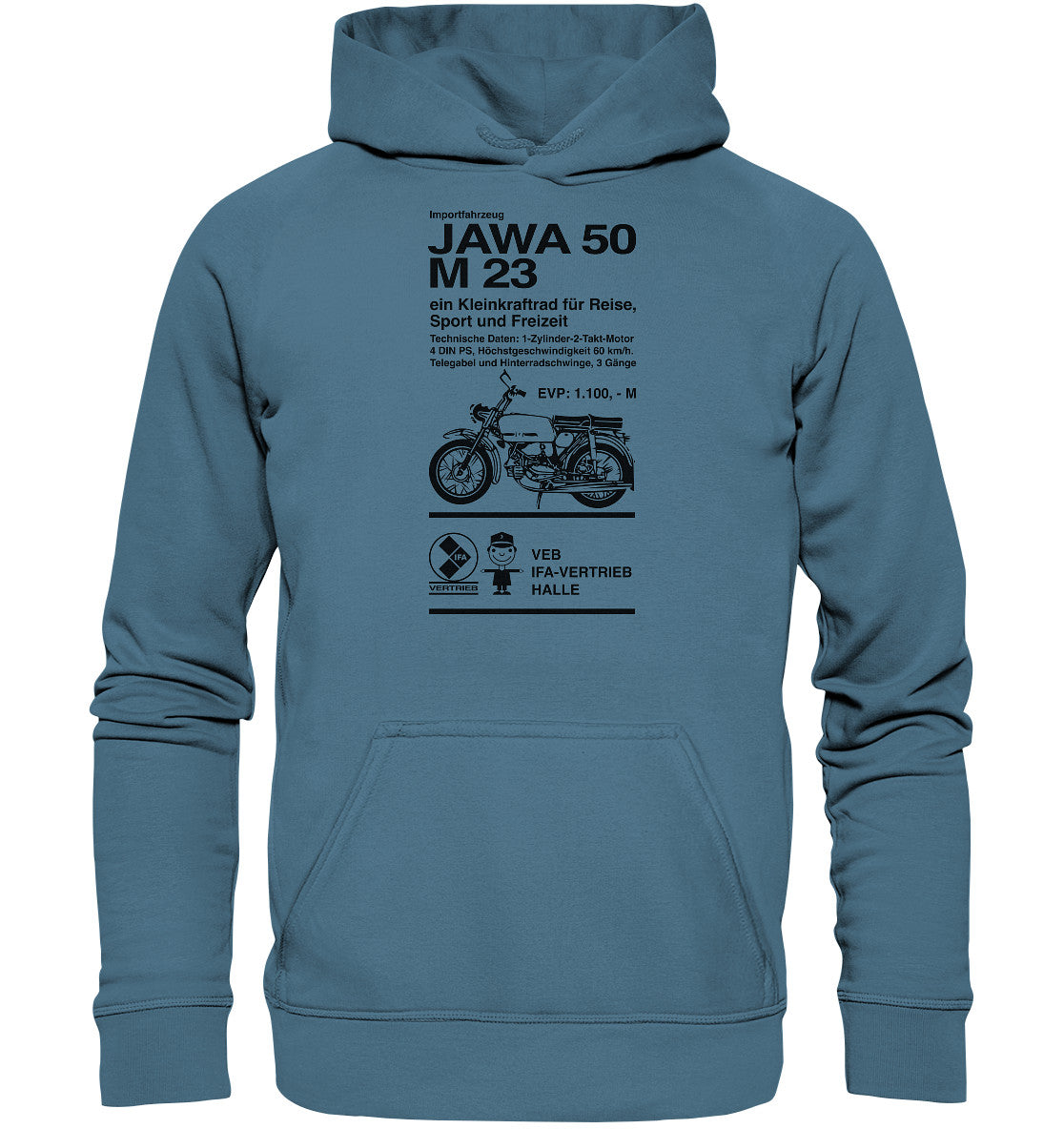 DDR Ostalgie Kapuze / Hoodie Unisex • JAWA 50 M23 - ORIGINALPLAKAT
