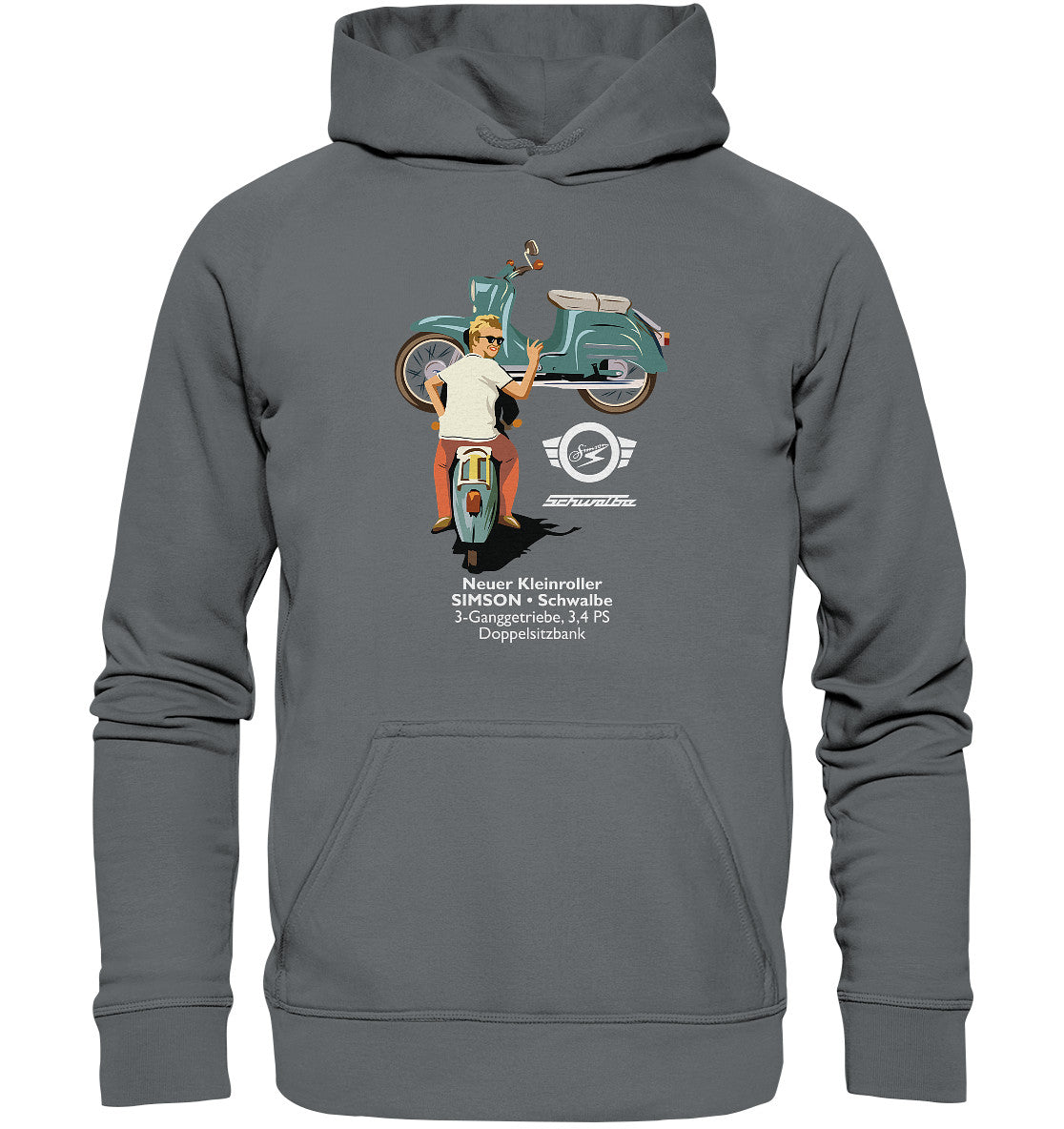 DDR Ostalgie Kapuze / Hoodie Unisex • SIMSON SCHWALBE - ORIGINAL WERBUNG 1964 - PLAKAT