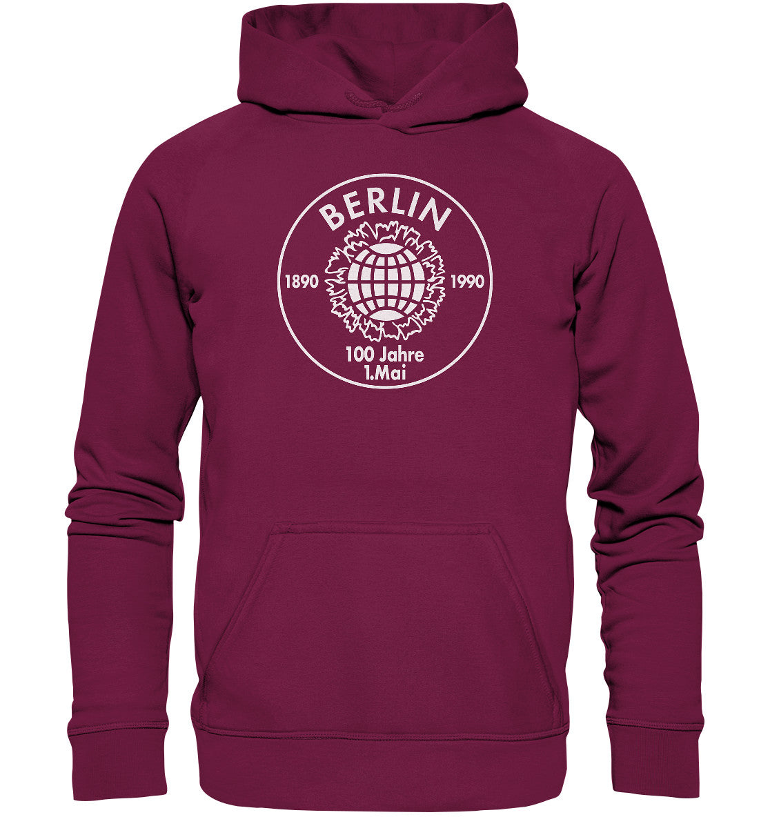 DDR Ostalgie Kapuze / Hoodie Unisex • BERLIN - 100 JAHRE 1. MAI - 1990