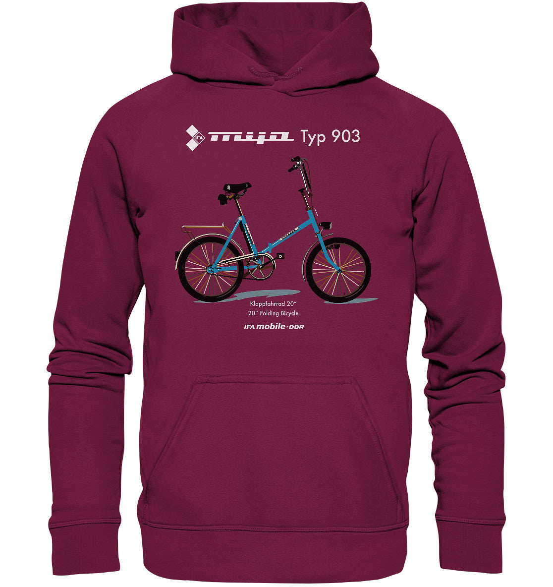 DDR Ostalgie Kapuze / Hoodie Unisex • MIFA KLAPPRAD TYP 903 - ORIGINAL WERBUNG