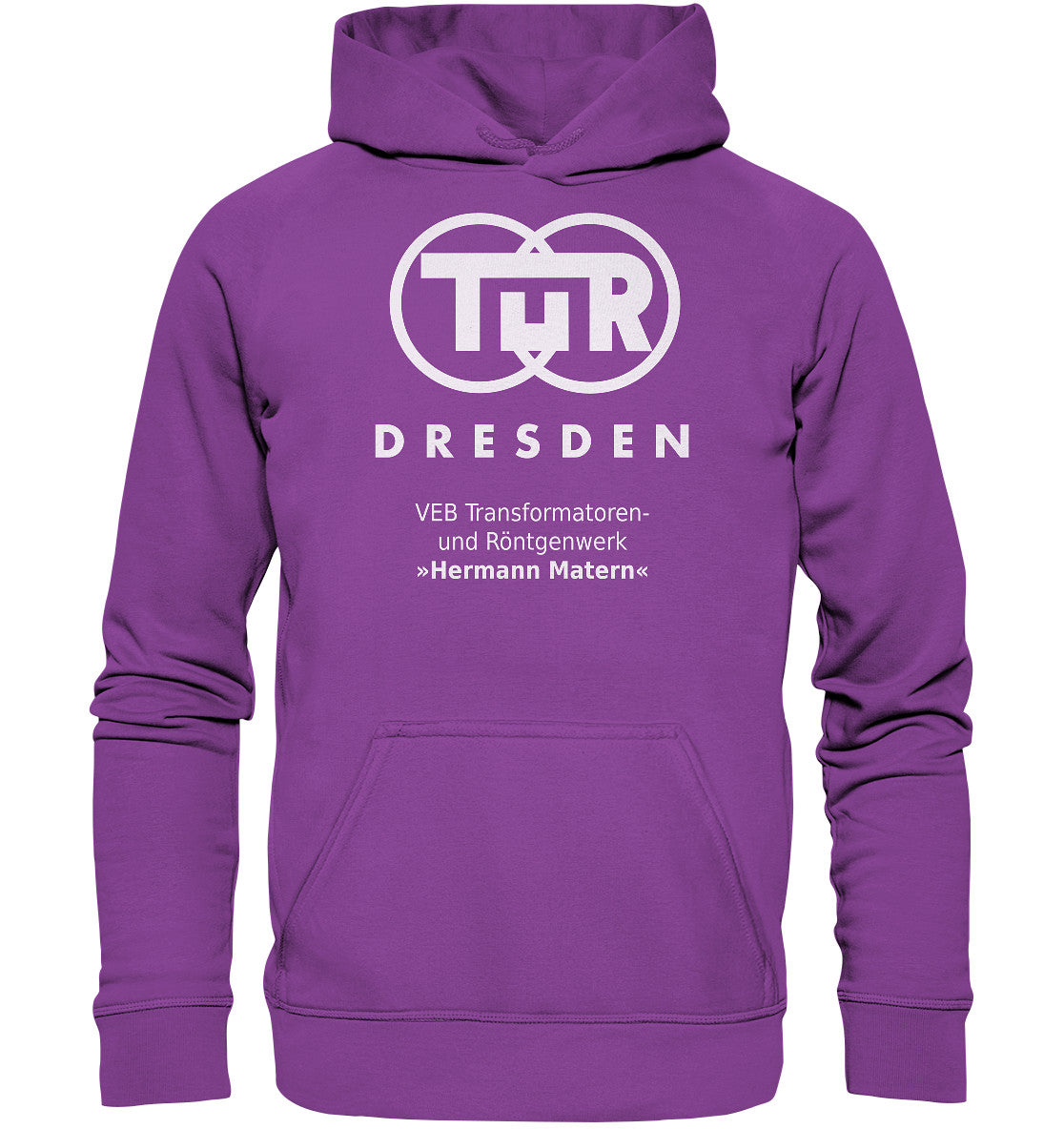 DDR Ostalgie Kapuze / Hoodie Unisex • TUR - VEB TRANSFORMATOREN- UND RÖNTGENWERK DRESDEN