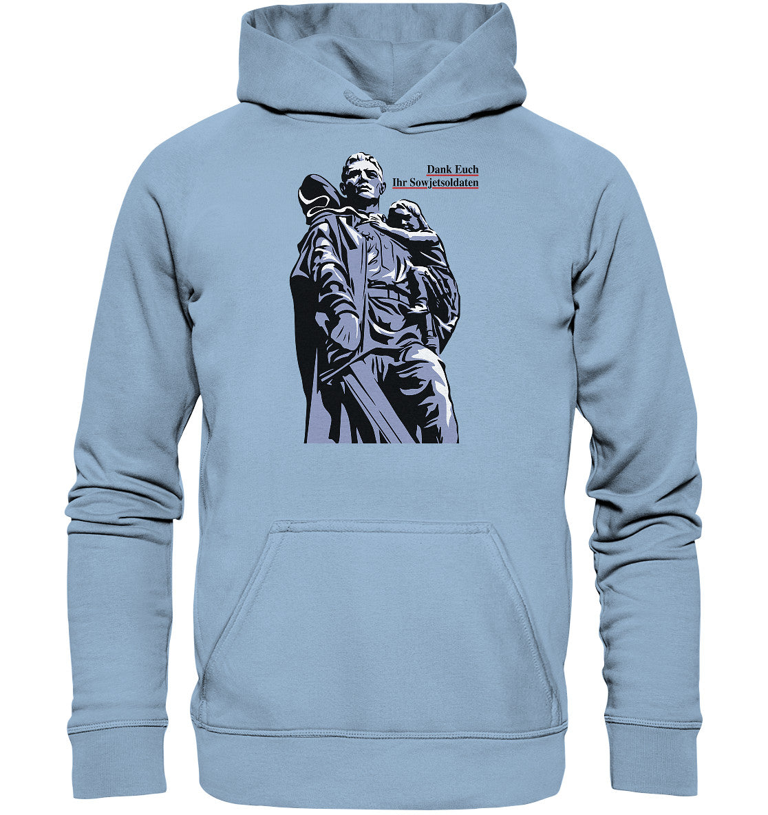 DDR Ostalgie Kapuze / Hoodie Unisex • DANK EUCH IHR SOWJETSOLDATEN (DDR ORIGINAL-PLAKAT)