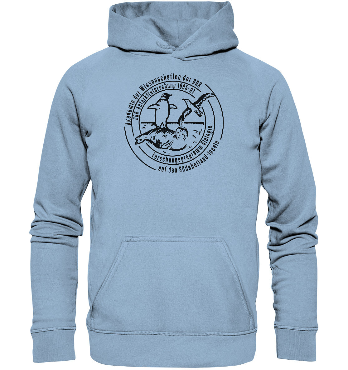 DDR Ostalgie Kapuze / Hoodie Unisex • ANTARKTISFORSCHUNG DER DDR - 1985-1987 - POSTSTEMPEL