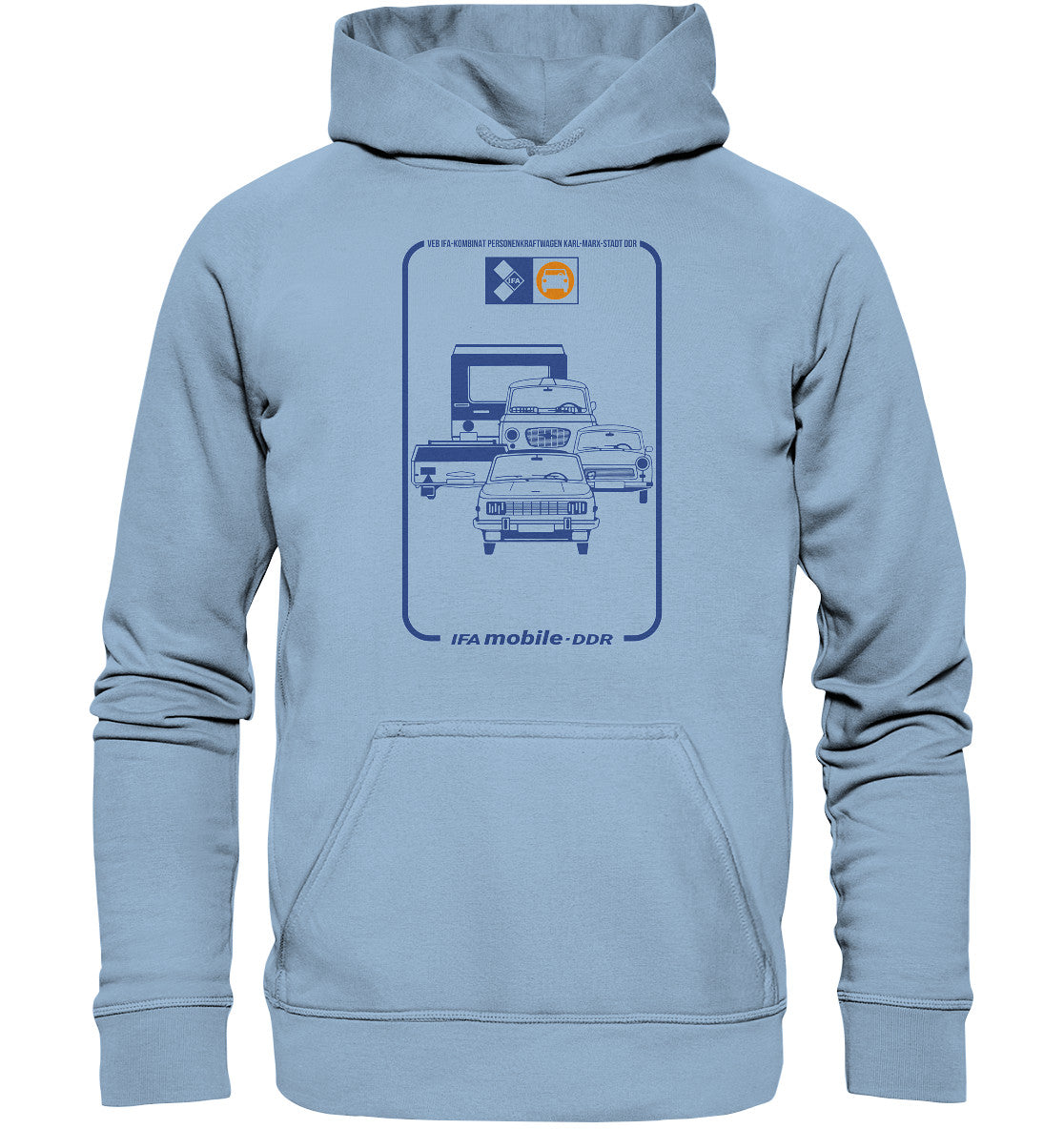 DDR Ostalgie Kapuze / Hoodie Unisex • VEB IFA-KOMBINAT PKW KARL-MARX-STADT