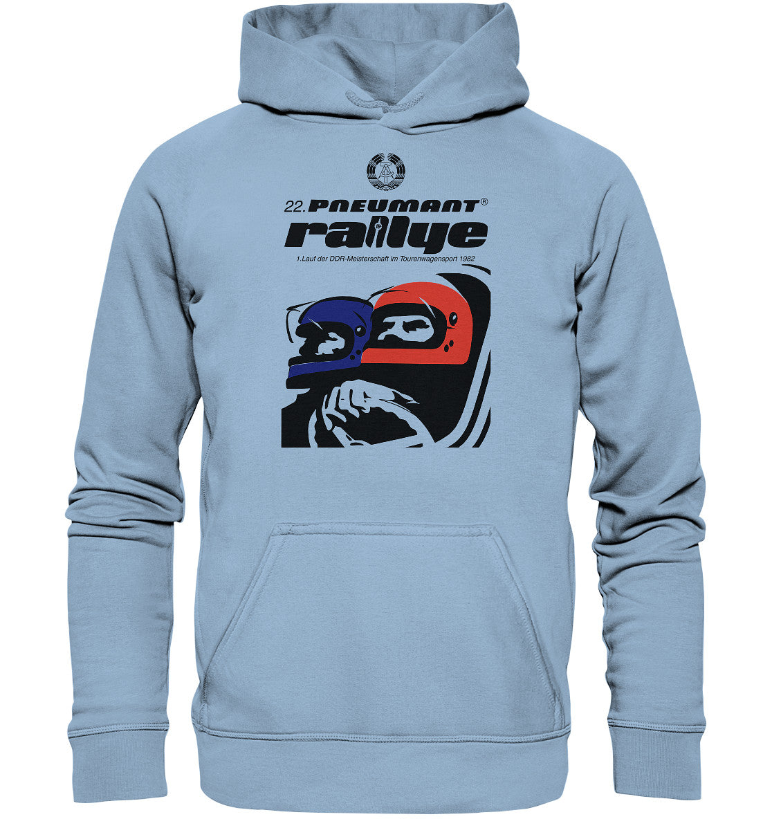 DDR Ostalgie Kapuze / Hoodie Unisex • 22. PNEUMANT RALLYE 1982 (ORIGINAL DDR-PLAKAT)