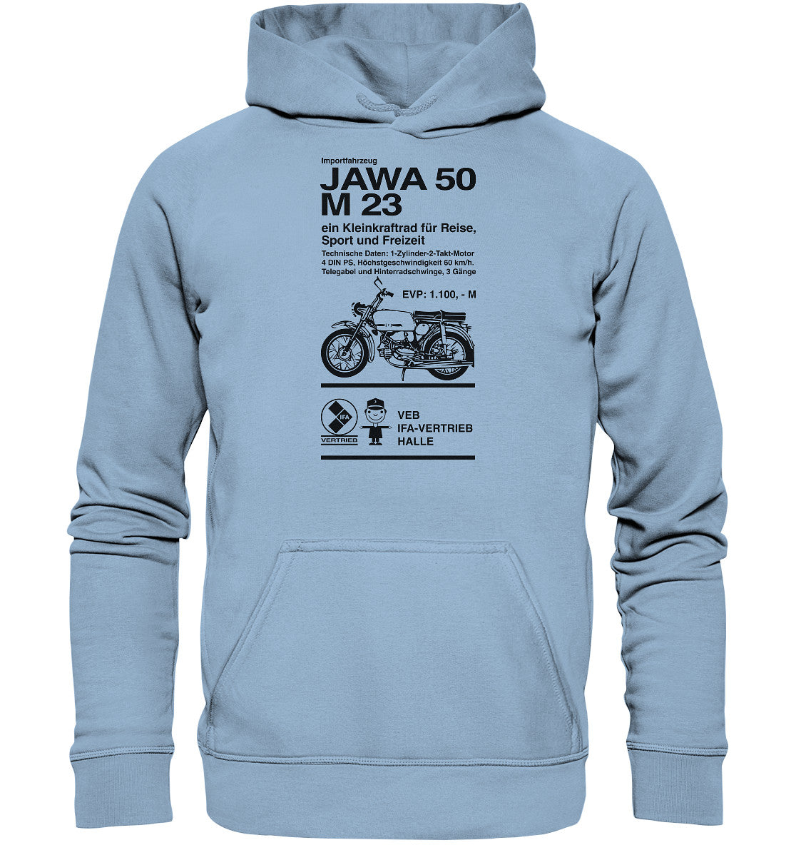 DDR Ostalgie Kapuze / Hoodie Unisex • JAWA 50 M23 - ORIGINALPLAKAT