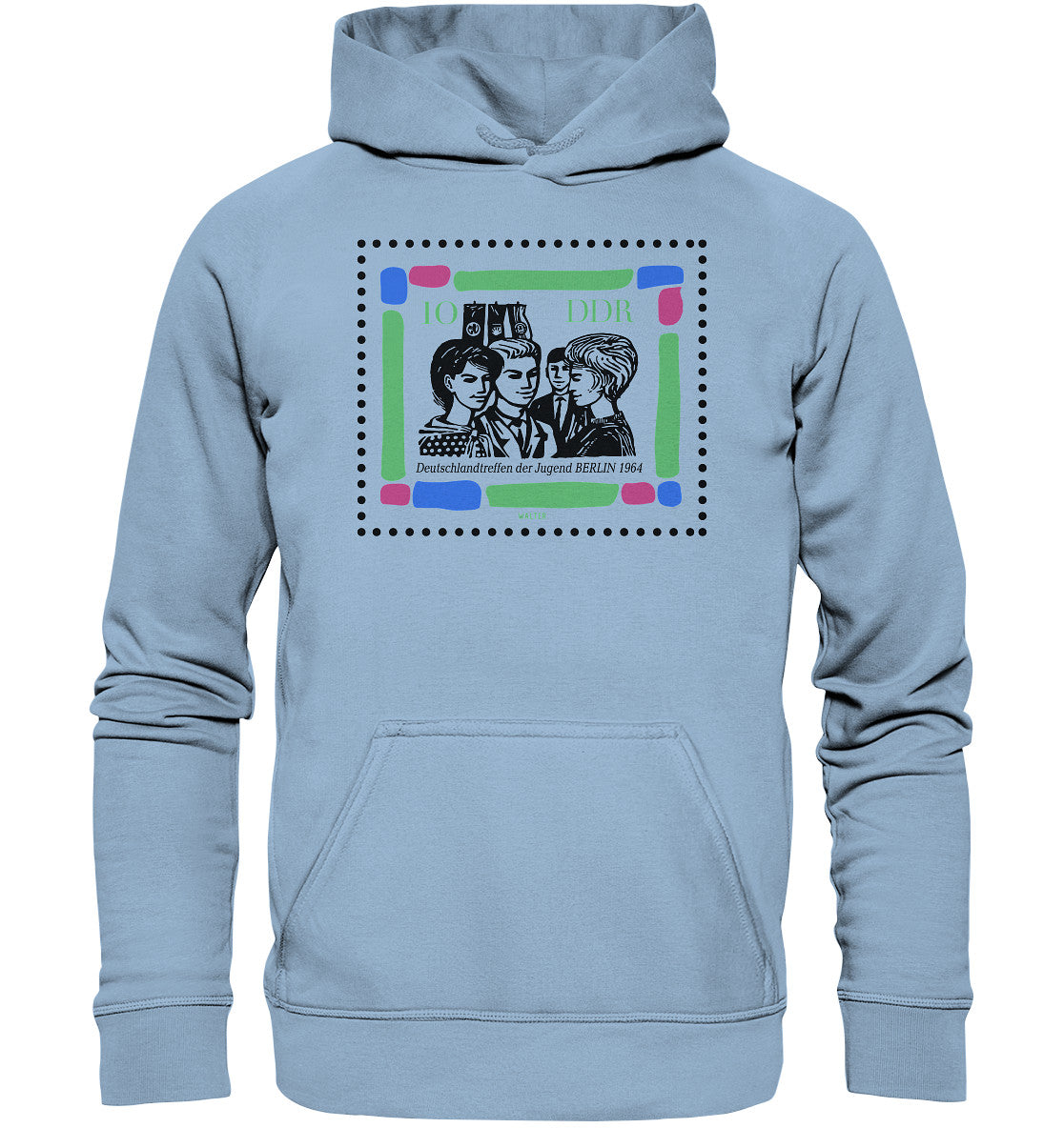 DDR Ostalgie Kapuze / Hoodie Unisex • BRIEFMARKE - DEUTSCHLANDTREFFEN DER JUGEND