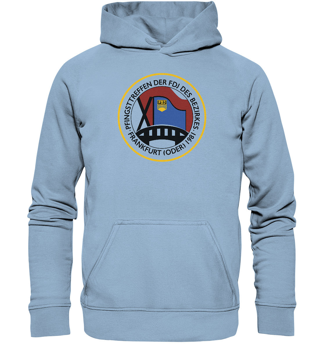 DDR Ostalgie Kapuze / Hoodie Unisex • FDJ PFINGSTTREFFEN FRANKFURT ODER - 1981