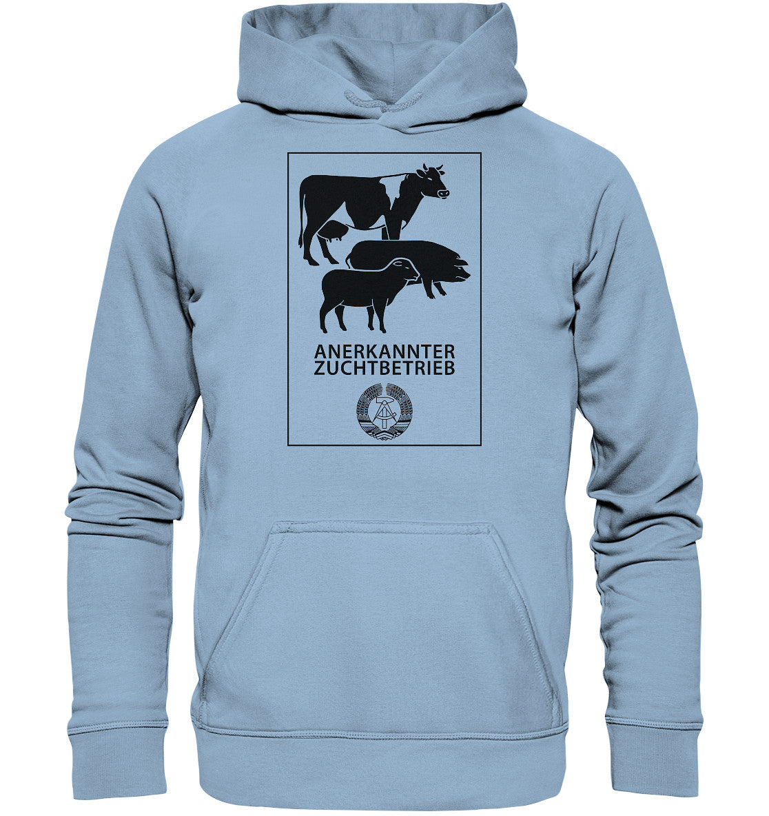 DDR Ostalgie Kapuze / Hoodie Unisex • ANERKANNTER ZUCHTBETRIEB (ORIGINALSCHILD)