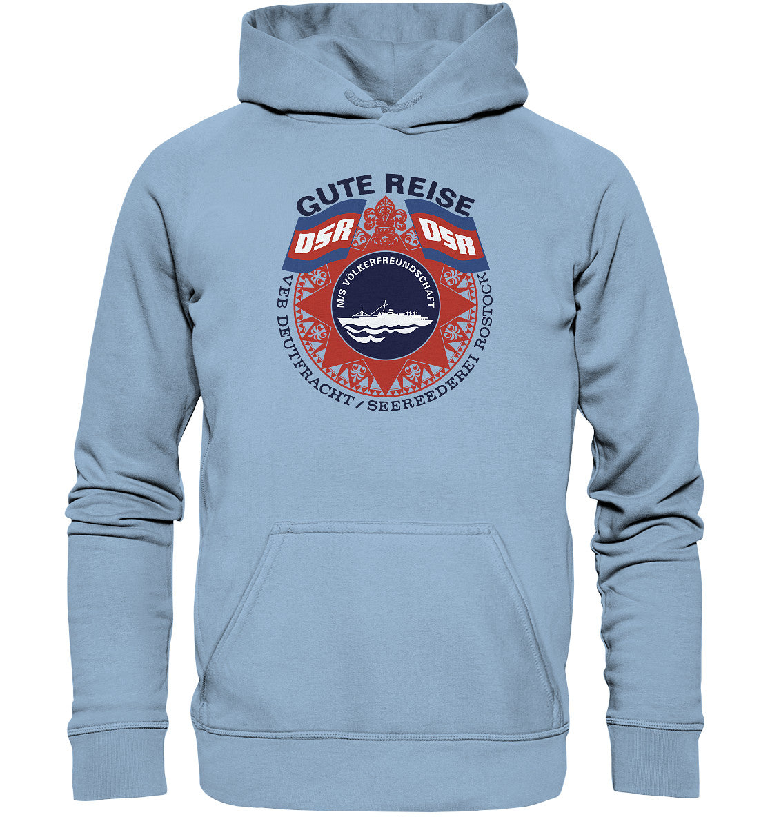 DDR Ostalgie Kapuze / Hoodie Unisex • MS VÖLKERFREUNDSCHAFT- hell