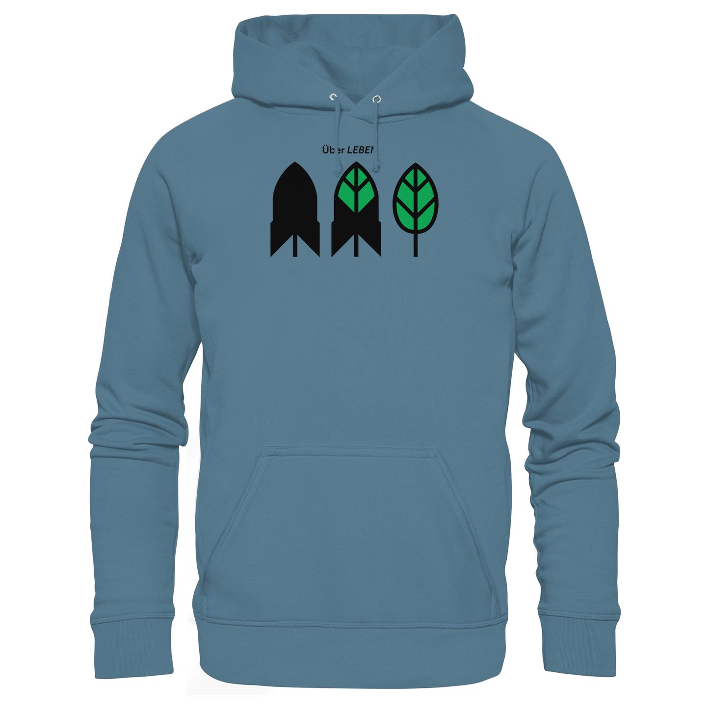 DDR Ostalgie Kapuze / Hoodie Unisex • ÜBER LEBEN (ORIGINAL FRIEDENS-PLAKAT)