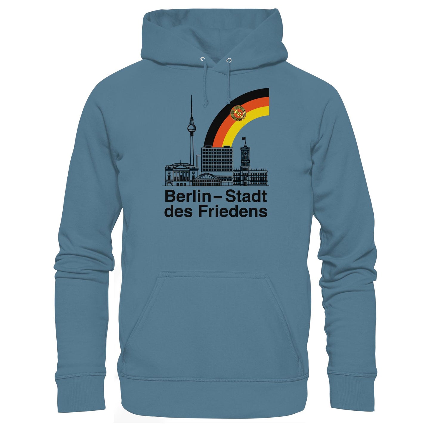 DDR Ostalgie Kapuze / Hoodie Unisex • BERLIN - STADT DES FRIEDENS (ORIGINAL POSTSTEMPEL)