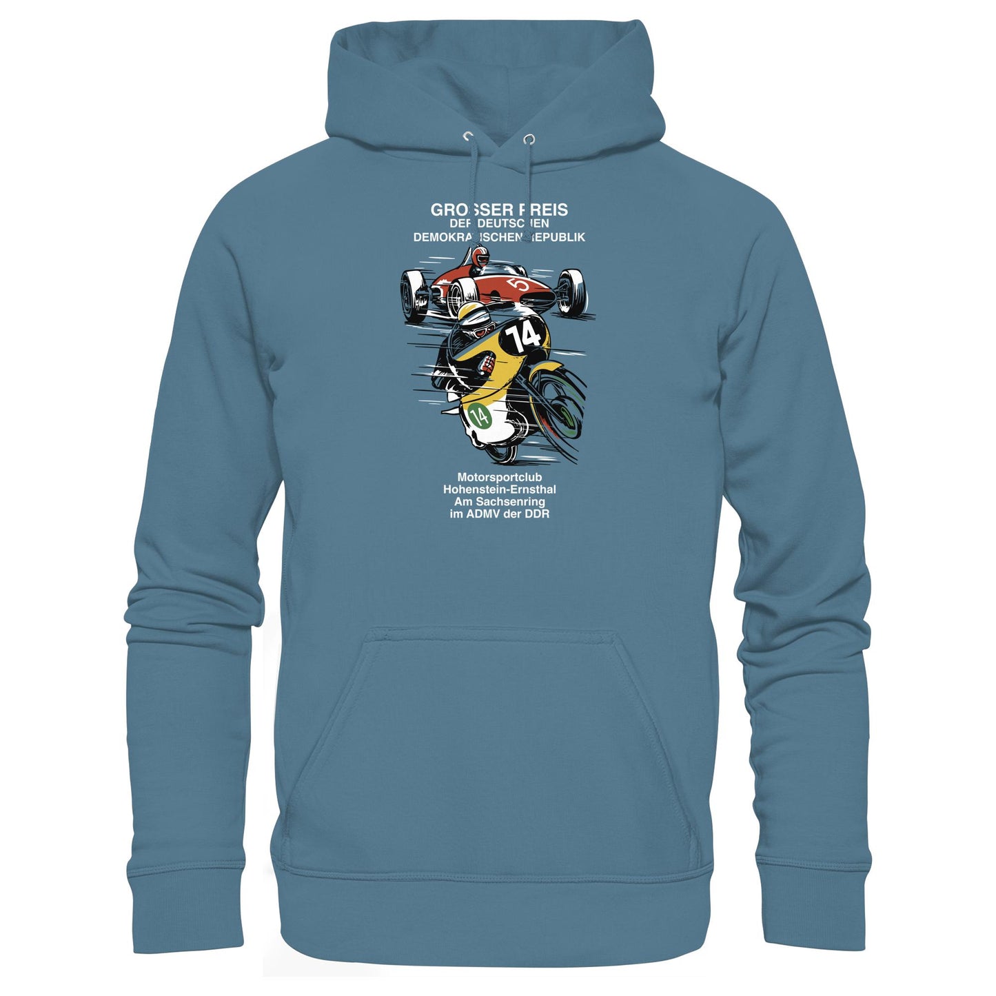DDR Ostalgie Kapuze / Hoodie Unisex • MOTORSPORT HOHENSTEIN-ERNSTHAL - GROSSER PREIS DER DDR