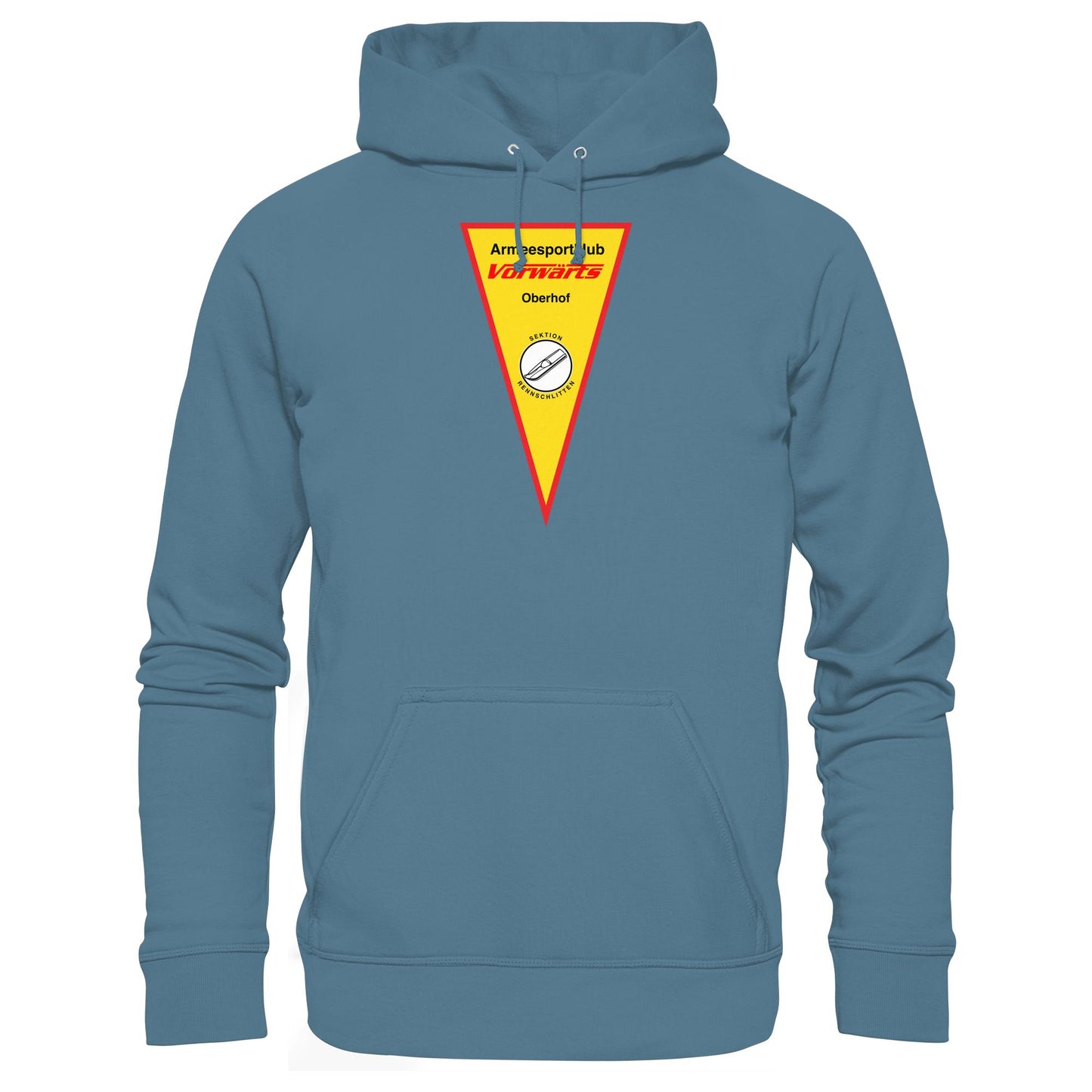 DDR Ostalgie Kapuze / Hoodie Unisex • ARMEESPORTKLUB VORWÄRTS OBERHOF - RENNSCHLITTEN