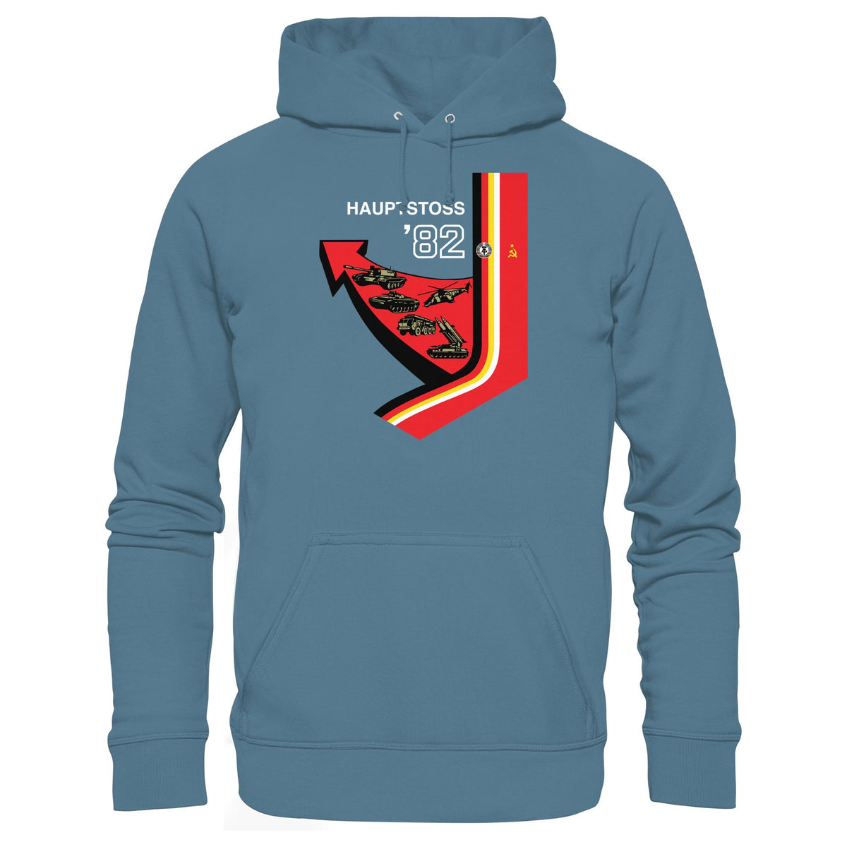 DDR Ostalgie Kapuze / Hoodie Unisex • MANÖVER HAUPTSTOSS 1982 (ORIGINAL-PLAKAT)