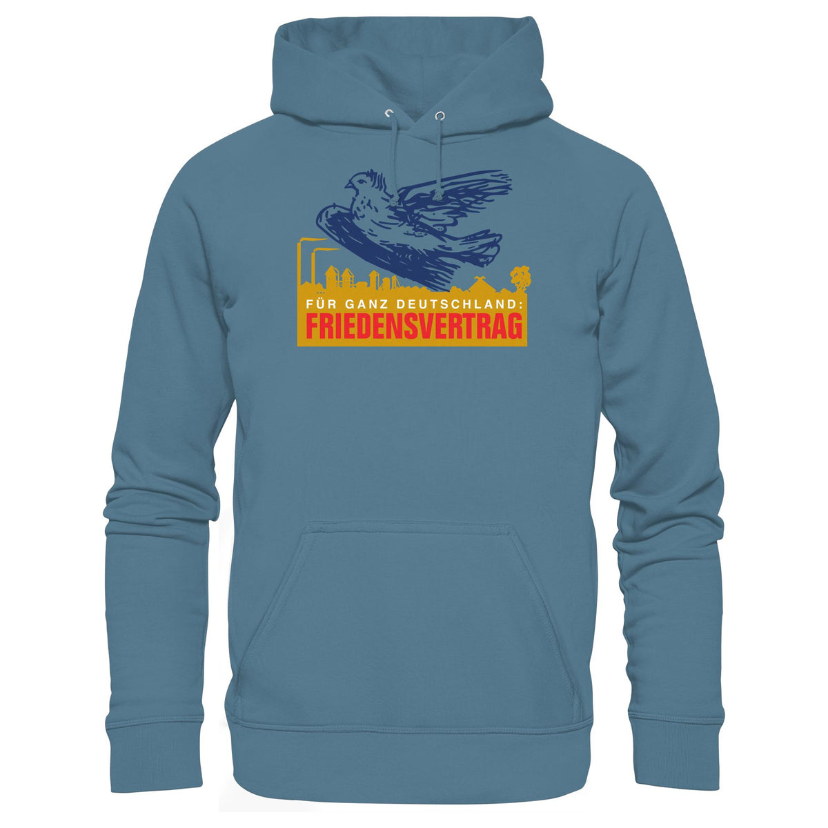 DDR Ostalgie Kapuze / Hoodie Unisex • FRIEDENSVERTRAG FÜR GANZ DEUTSCHLAND (ORIGINAL-PIN)