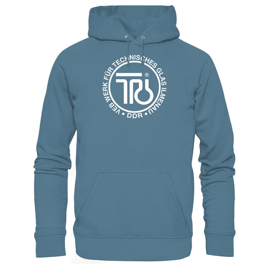 DDR Ostalgie Kapuze / Hoodie Unisex • VEB WERK FÜR TECHNISCHES GLAS ILMENAU