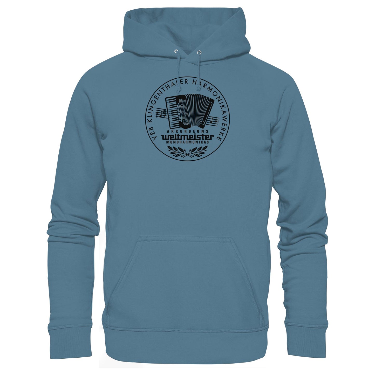 DDR Ostalgie Kapuze / Hoodie Unisex • WELTMEISTER VEB KLINGENTHALER HARMONIKAWERKE