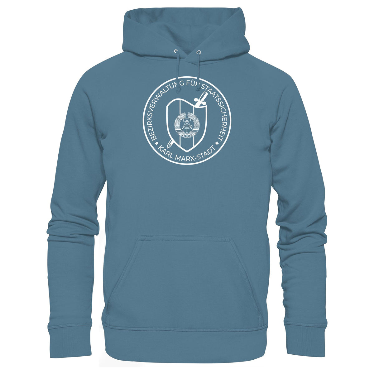 DDR Ostalgie Kapuze / Hoodie Unisex • BEZIRKSVERWALTUNG STAATSSICHERHEIT KARL MARX STADT