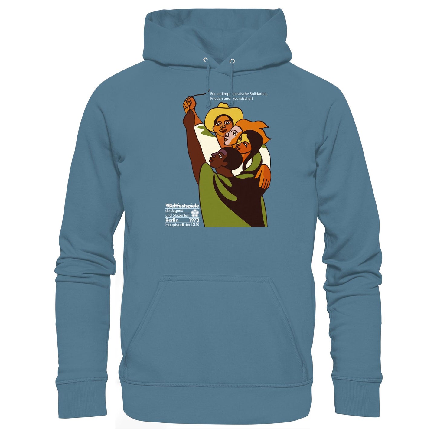 DDR Ostalgie Kapuze / Hoodie Unisex • FÜR FRIEDEN UND FREUNDSCHAFT - ORIGINALPOSTER WELTFESTSPIELE BERLIN 1973