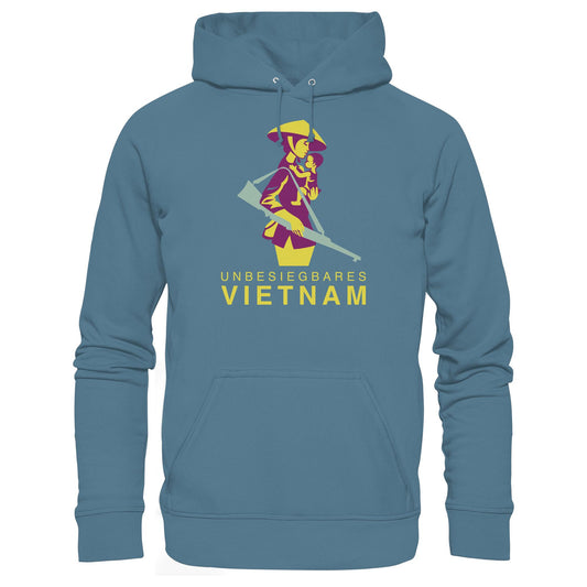 DDR Ostalgie Kapuze / Hoodie Unisex • UNBESIEGBARES VIETNAM (DDR-BRIEFMARKE)