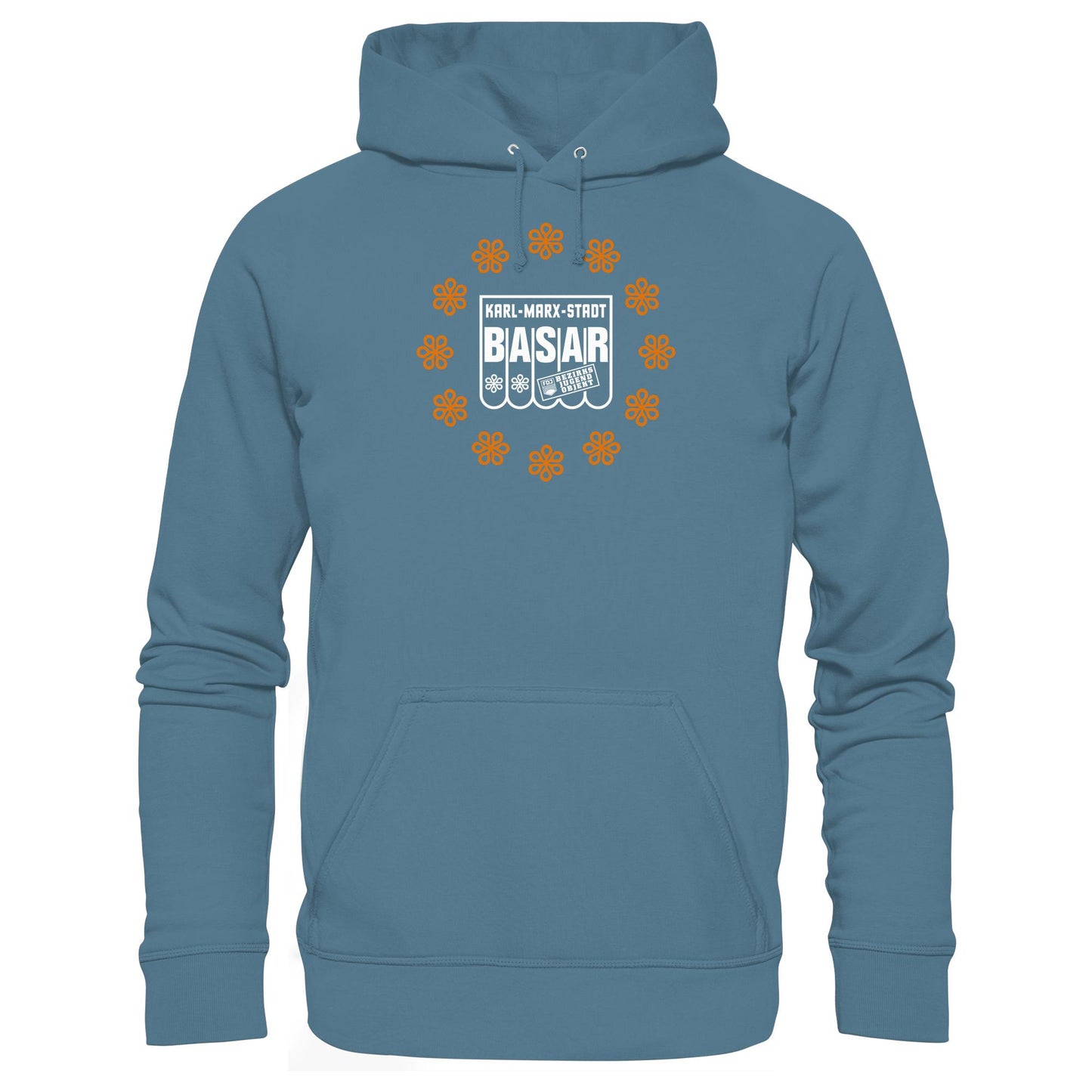DDR Ostalgie Kapuze / Hoodie Unisex • BASAR KARL MARX STADT - FDJ JUGENDOBJEKT