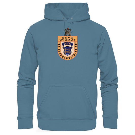 DDR Ostalgie Kapuze / Hoodie Unisex • SDAG WISMUT AUE - ABZEICHEN