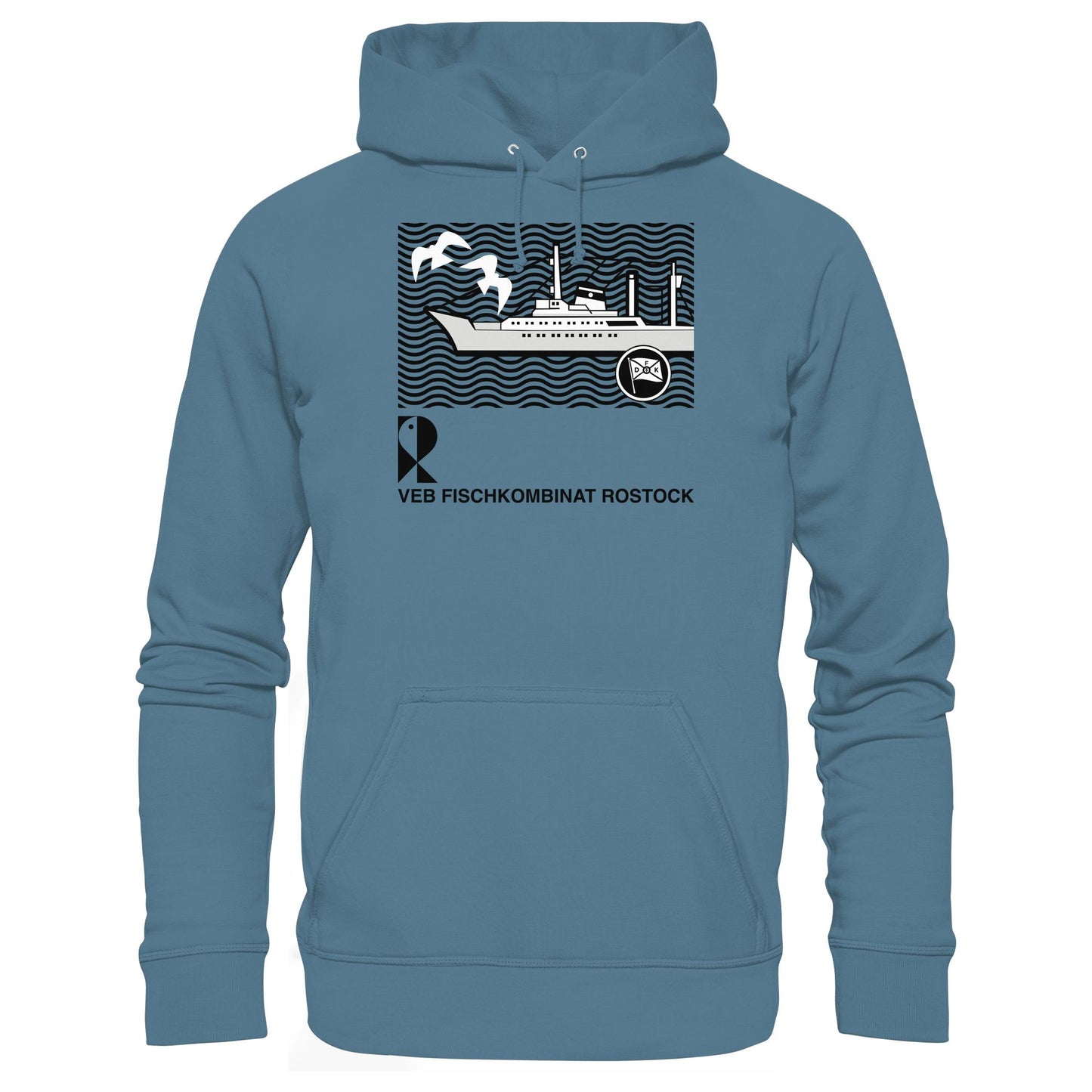 DDR Ostalgie Kapuze / Hoodie Unisex •  VEB FISCHKOMBINAT ROSTOCK