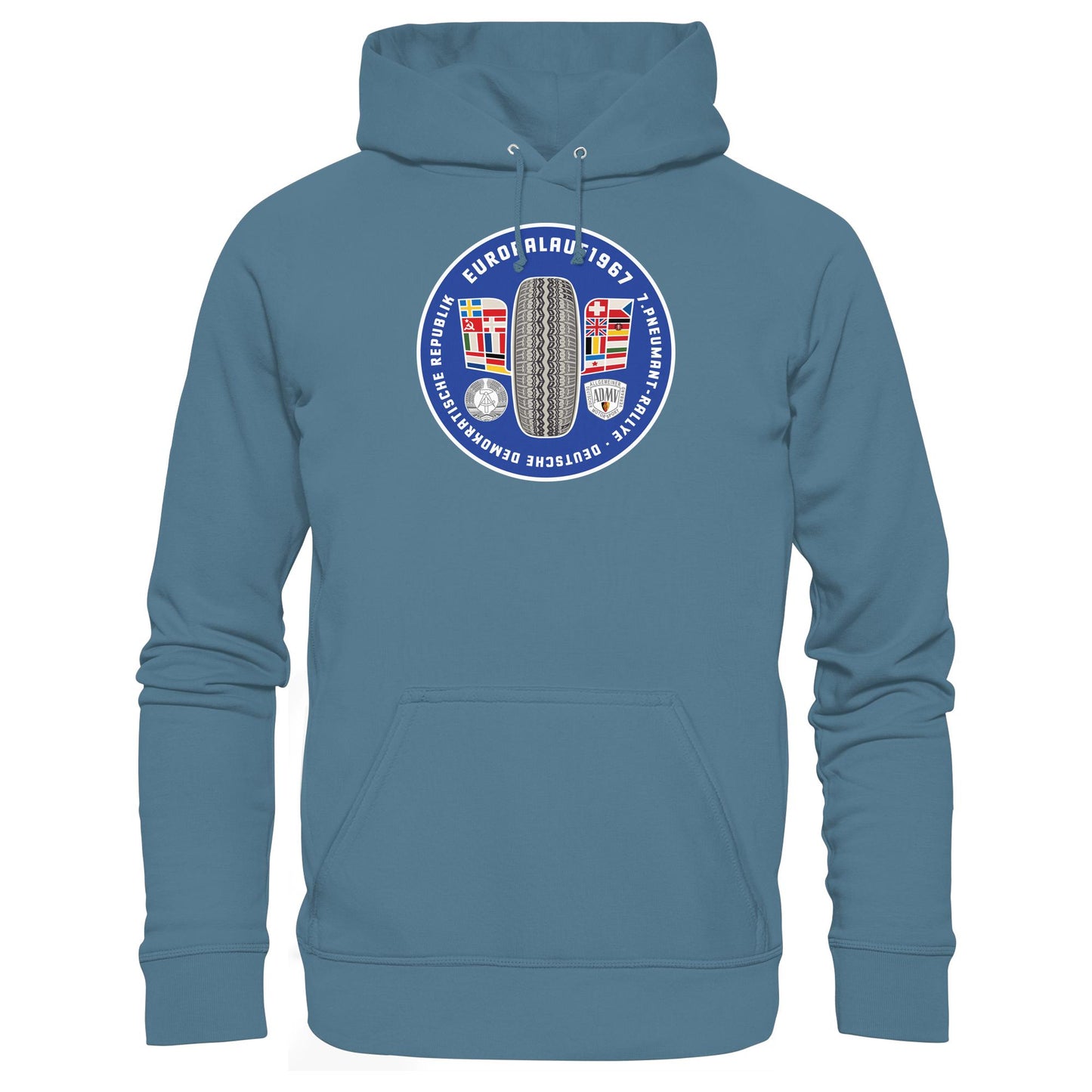 DDR Ostalgie Kapuze / Hoodie Unisex • PNEUMANT RALLYE, EUROPALAUF 1967