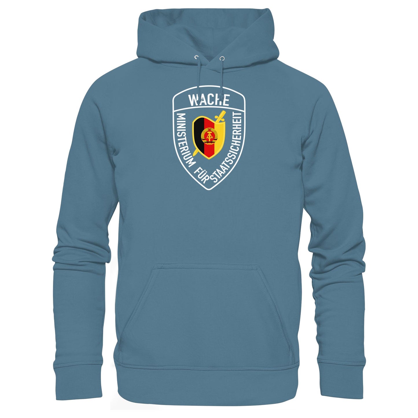 DDR Ostalgie Kapuze / Hoodie Unisex • MINISTERIUM FÜR STAATSSICHERHEIT - WACHE (ORIGINAL SCHILD)