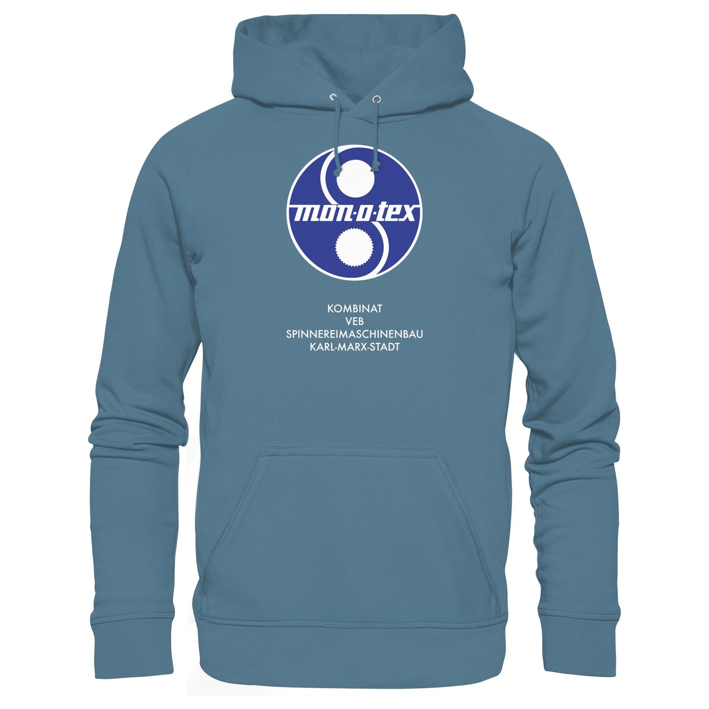 DDR Ostalgie Kapuze / Hoodie Unisex • MONOTEX VEB KOMBINAT SPINNEREIMASCHINENBAU KARL-MARX-STADT