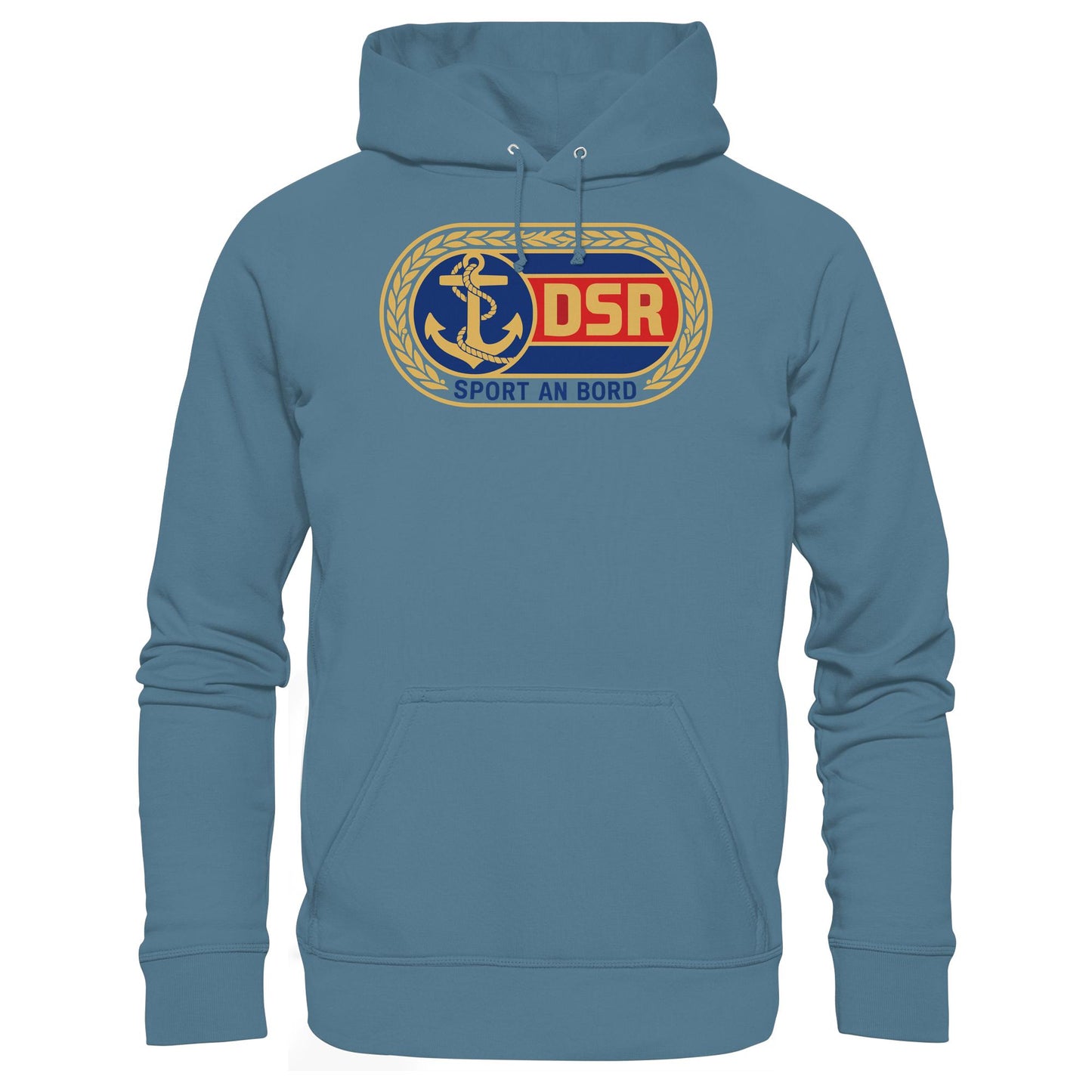 DDR Ostalgie Kapuze / Hoodie Unisex • DSR - SPORT AN BORD (ORIGINAL ANSTECKER)