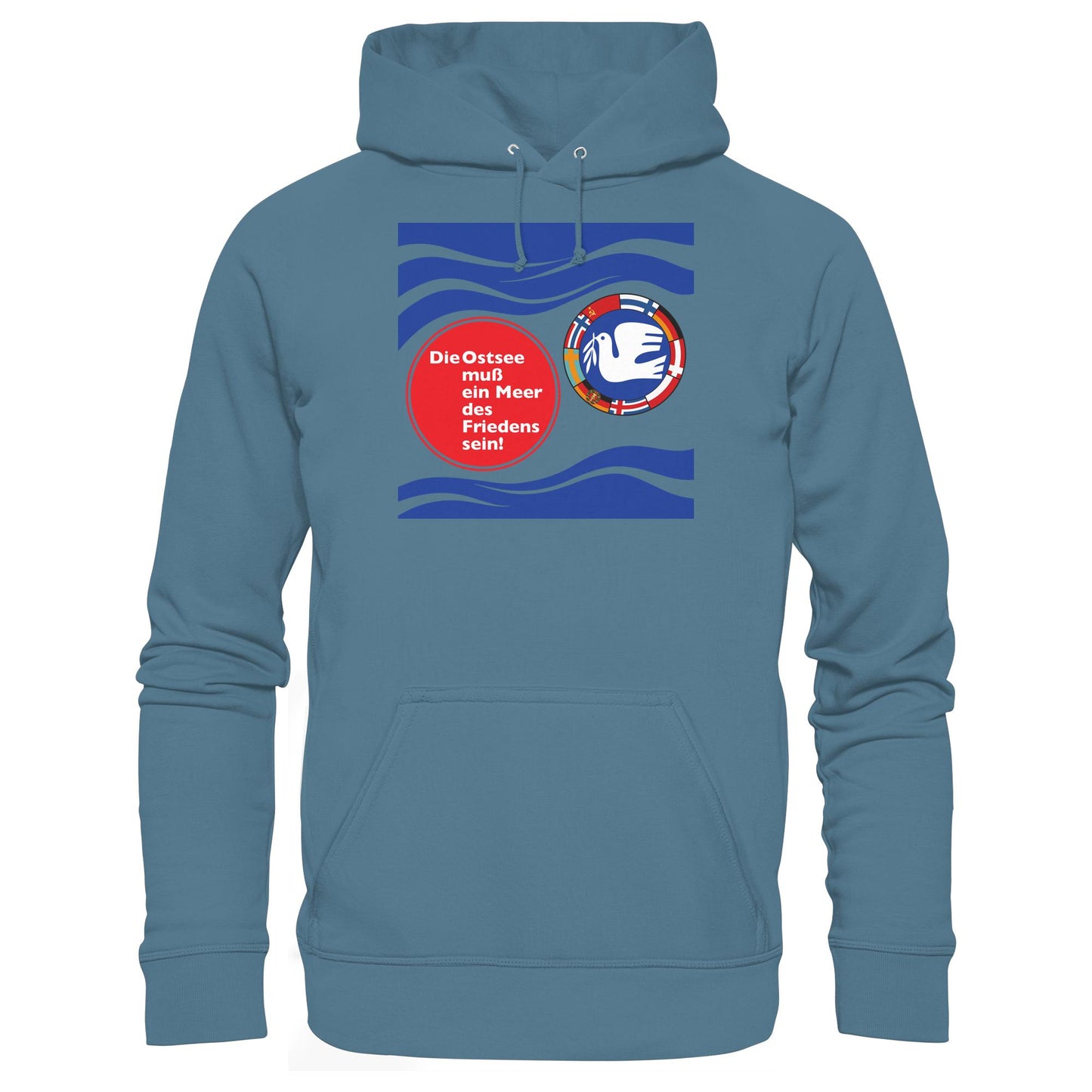 DDR Ostalgie Kapuze / Hoodie Unisex • DIE OSTSEE MUSS EIN MEER DES FRIEDENS SEIN (ORIGINAL BANNER)