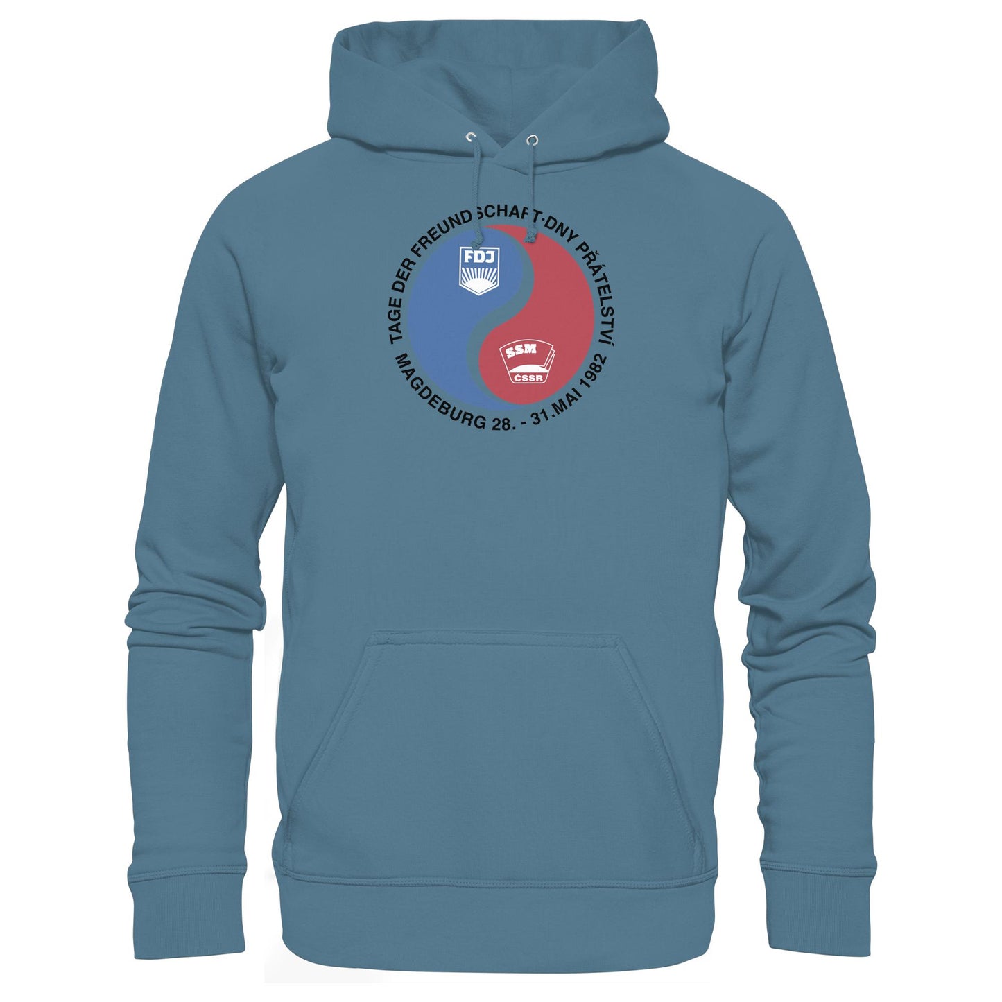 DDR Ostalgie Kapuze / Hoodie Unisex • TAG DER FREUNDSCHAFT MAGDEBURG 1982 DDR-CSSR