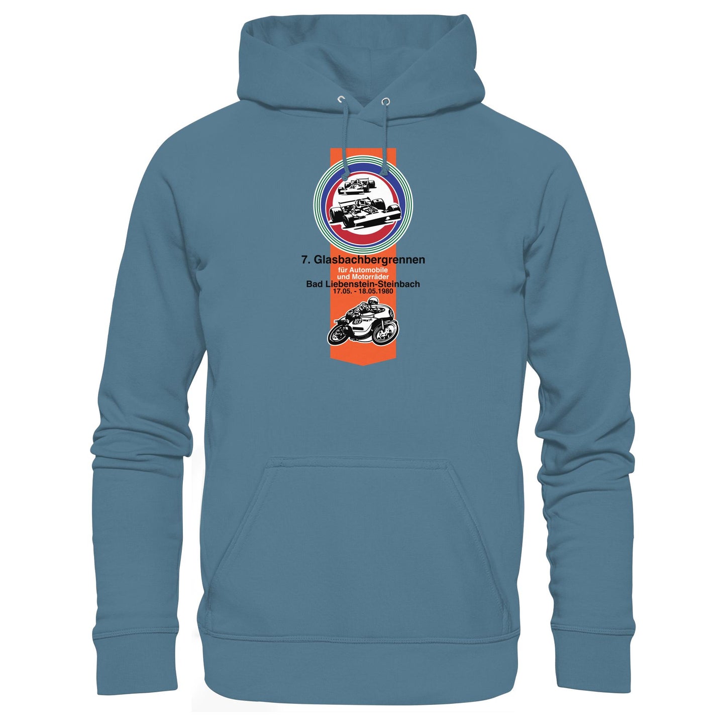 DDR Ostalgie Kapuze / Hoodie Unisex • GLASBACHBERGRENNEN BAD LIEBENSTEIN (ORIGINAL WIMPEL)