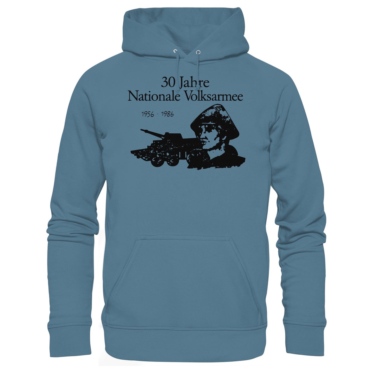 DDR Ostalgie Kapuze / Hoodie Unisex • 30 JAHRE NATIONALE VOLKSARMEE (ORIGINAL BRIEFMARKE)