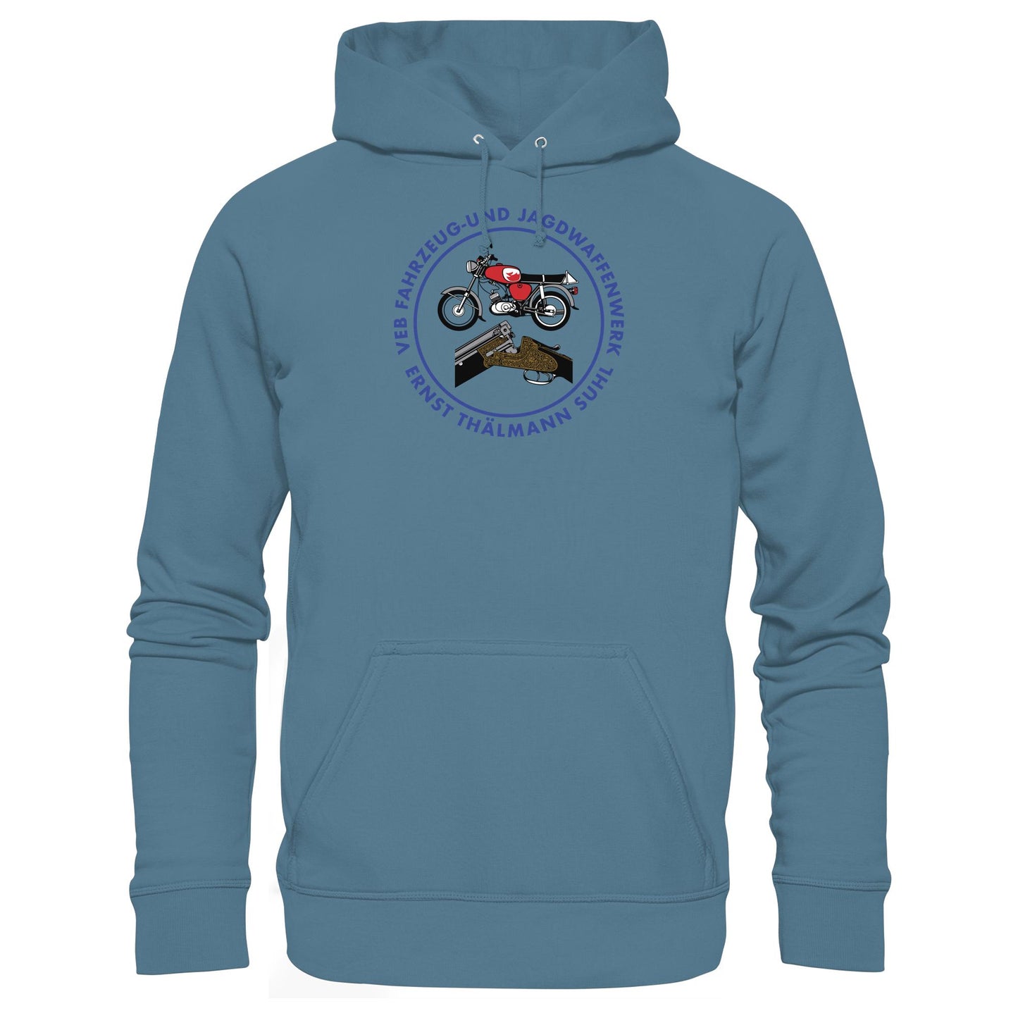 DDR Ostalgie Kapuze / Hoodie Unisex • VEB SUHL ERNST-THÄLMANN-WERK (LOGO 1980ER)