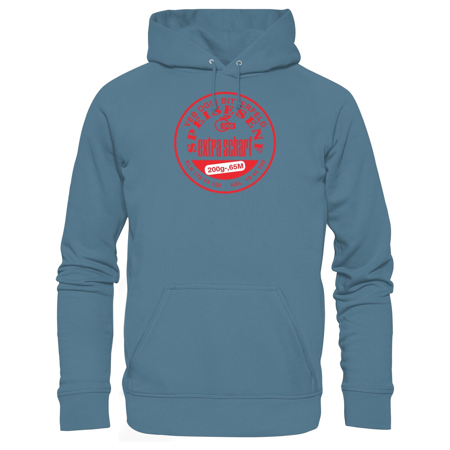 DDR Ostalgie Kapuze / Hoodie Unisex • VEB OGIS BITTERFELD - SPEISESENF EXTRASCHARF