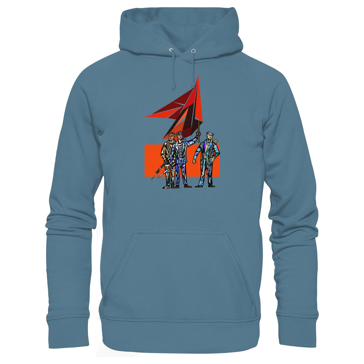 DDR Ostalgie Kapuze / Hoodie Unisex • WALTER WOMACKA - BEWAFFNETE ARBEITER (STAATSRATSGEBÄUDE, Aus der Geschichte der Deutschen Arbeiterbewegung, 1964)