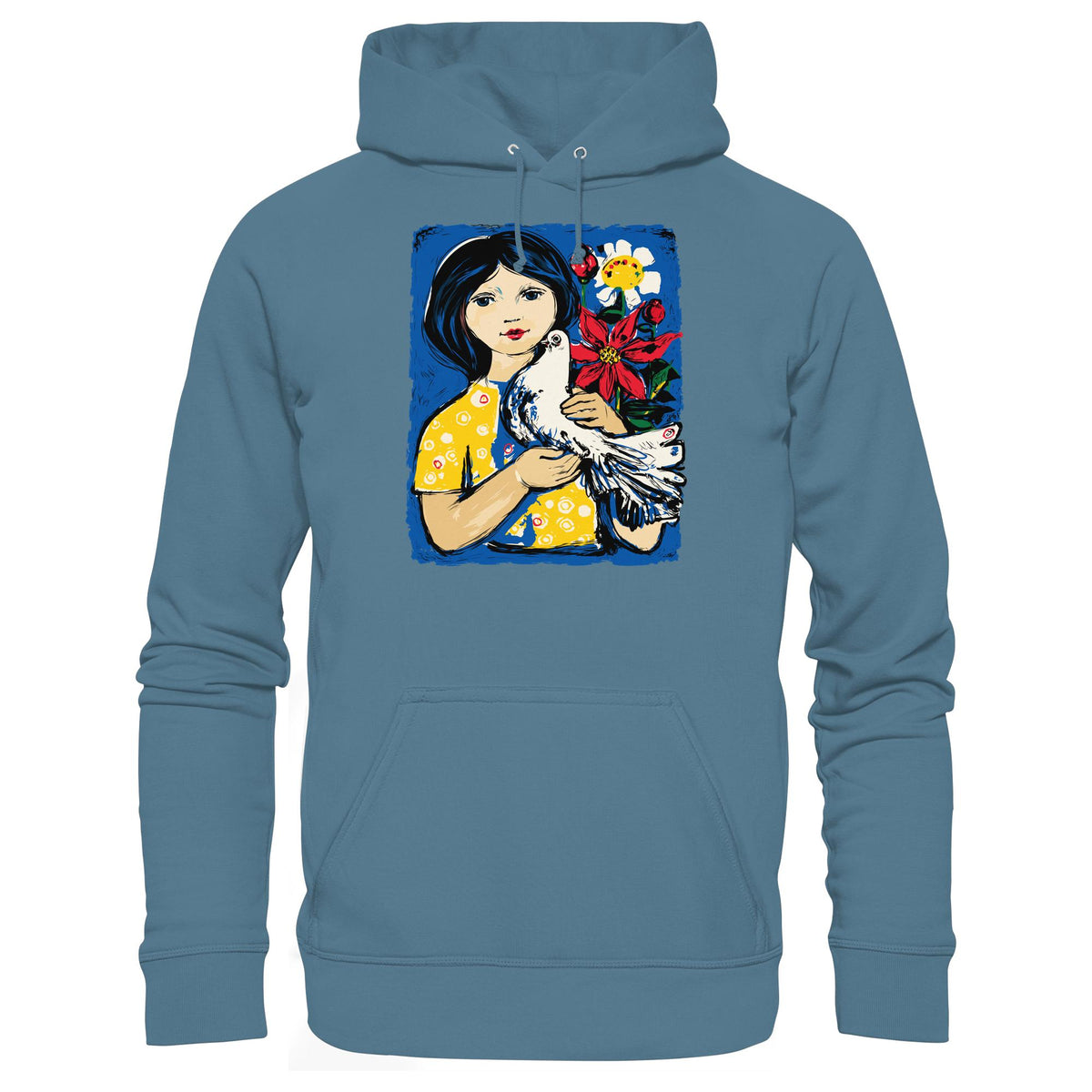 DDR Ostalgie Kapuze / Hoodie Unisex •  WALTER WOMACKA - MÄDCHEN MIT FRIEDENSTAUBE