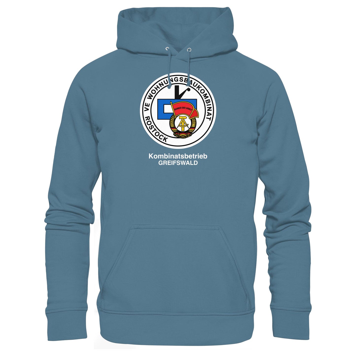 DDR Ostalgie Kapuze / Hoodie Unisex • VE WOHNUNGSBAUKOMBINAT ROSTOCK - GREIFSWALD